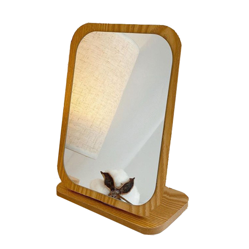New) Gương gỗ trang điểm để bàn gương chữ nhật gương mèo Size 17x18cm -  MixASale
